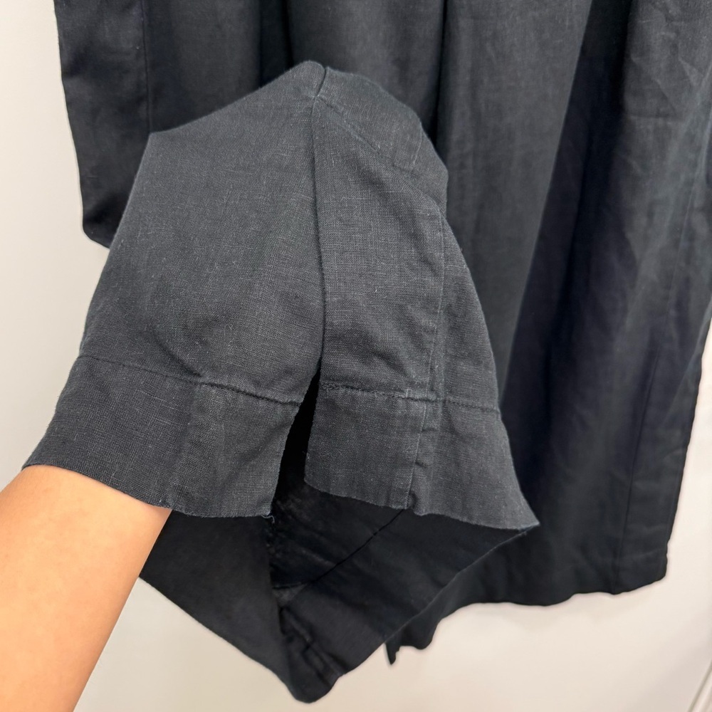 Athleta Playa Linen Wide Crop Pant Black Wide-Leg Cropped Pants size 12 Tall 12T - Picture 10 of 15